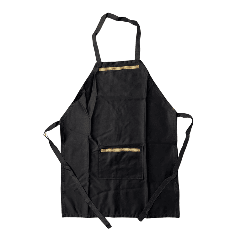 Delantal Profesional De Gabardina Con Strass